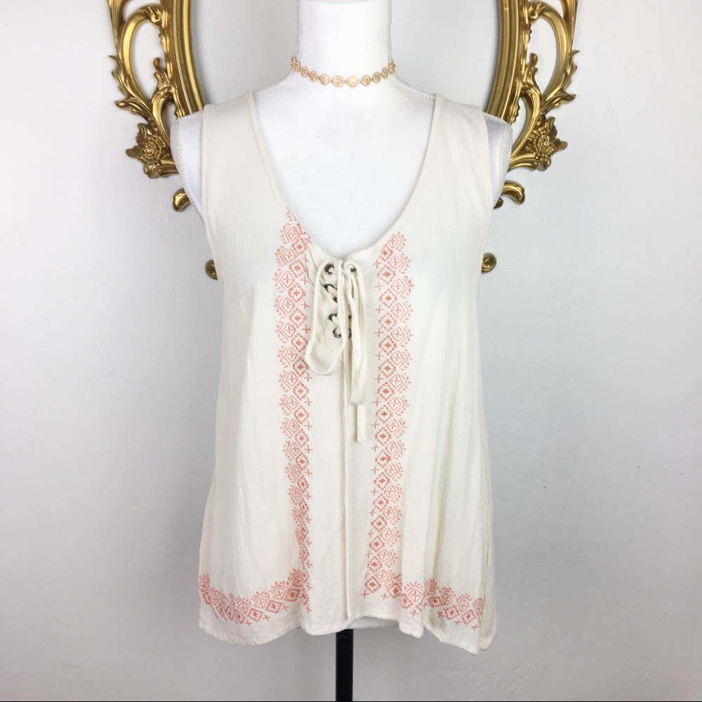 🛑Miss Daisy Boho Style Beige Top Size M